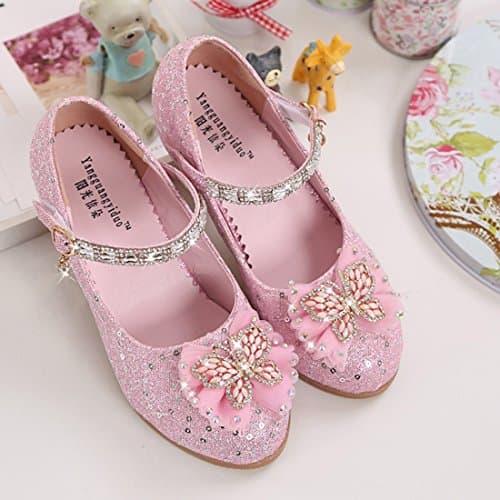 Bailarinas princesas de lentejuelas rosas tacones y mariposas