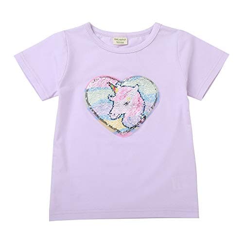 Camiseta Magic Girl con lentejuelas reversibles Unicornio púrpura reversible