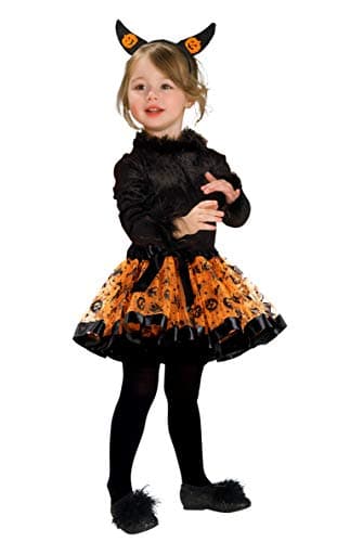 Disfraza el vestido de tutú de calabaza para la niña con pequeños cuernos