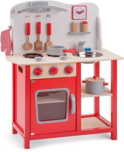 El color rojo de la cocina de la chica