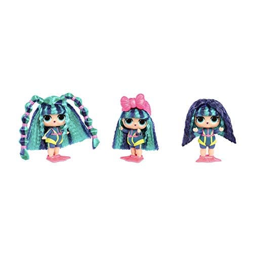Hairvibes magic blue hair mini doll para crear nuevos peinados