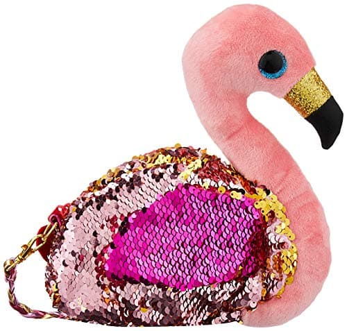 Pequeño bolso de felpa Flaming Pink Ty con lentejuelas y lentejuelas originales