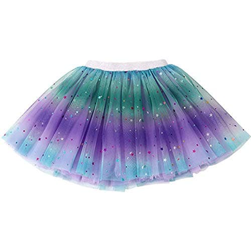 Tutu de ballet arco iris para la chica azul