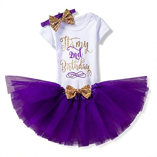 Vestido de unicornio morado de tutú de bebé
