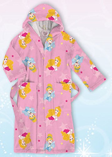  Albornoz con capucha para niñas con diseño de princesa Disney rosa de 2 a 10 años