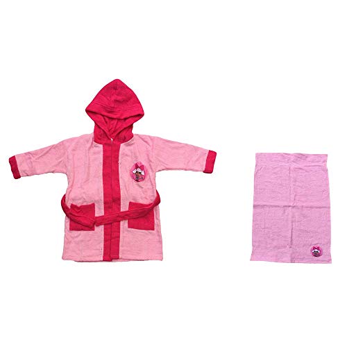  Bata de baño de niña Muñeca LOL Muñeca rosa con capucha