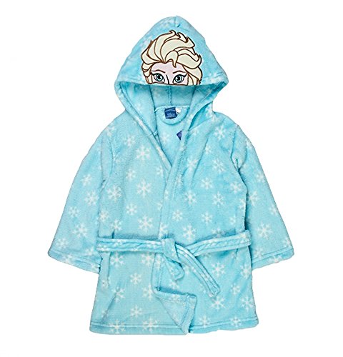  Princesa Elsa Bata de baño azul turquesa de la princesa congelada con estampado de escamas y capucha