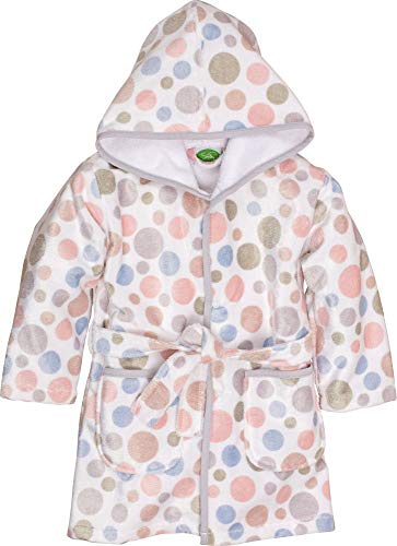 Albornoz con capucha para niñas con lunares blancos multicolores de 2 a 9 años