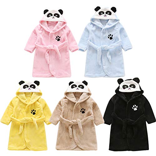 Albornoz Panda con capucha y orejas pequeñas para niña en diferentes colores