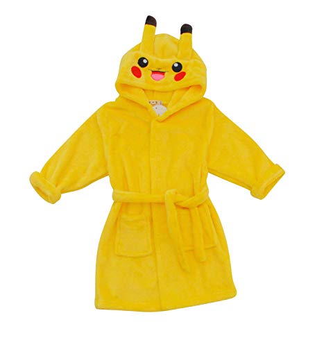 Albornoz Pokémon Picachu con capucha y orejitas para niñas amarillas de 4 a 12 años en poliéster