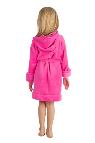 Albornoz sencillo con capucha para niña, color rosa fucsia, vellón, CityComfort de 5 a 14 años