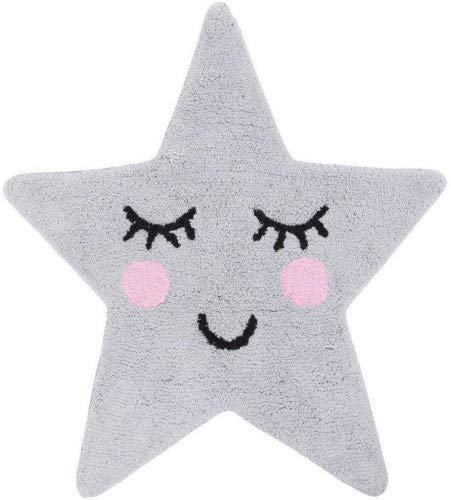 Alfombra en forma de estrella para cuarto de chica