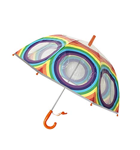 Arco iris y paraguas infantil transparente