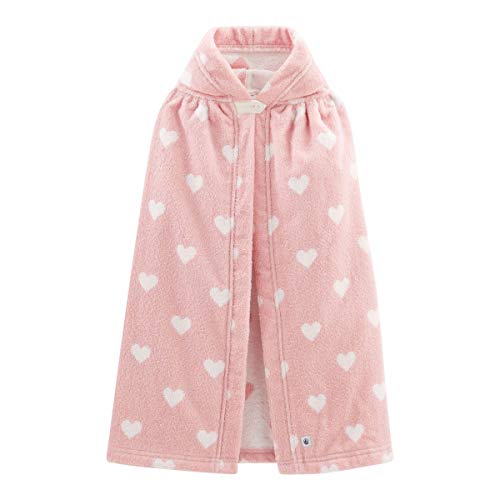 Bata de baño con capucha para niña con estampado de corazoncitos rosa pastel Petit Bateau