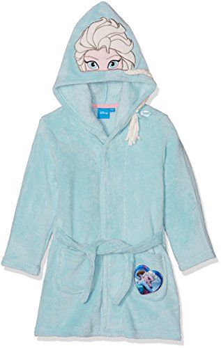 Bata de baño Elsa de Frozen Snow Queen con capucha y trenza azul celeste de 3 a 8 años