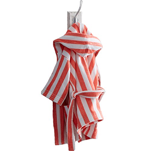 Bata de baño Essix Coral Stripe para niñas Pequeño bote de 0 a 14 años 100% algodón terciopelo de rizo jacquard