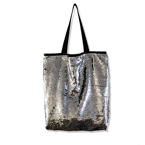 Bolsa de compras de lentejuelas de plata Girly