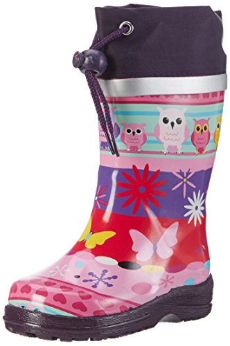 Botas de lluvia azules y rosas para niñas estilo zapatillas de deporte con cordones y guisantes
