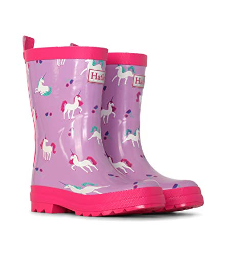 Botas de lluvia moradas y rosas con diseño de unicornio para la chica Hatley