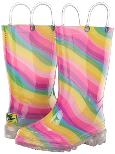 Botas de lluvia multicolor para la chica del arco iris que se ilumina a cada paso Jefe del Oeste