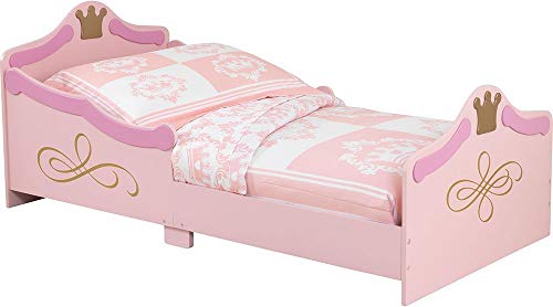 Cama de niña rosa y original con corona de princesa para una habitación de niña