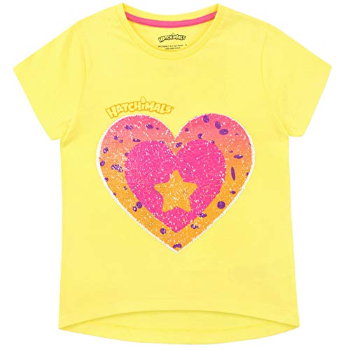 Camiseta de chica mágica con corazón de lentejuelas reversible