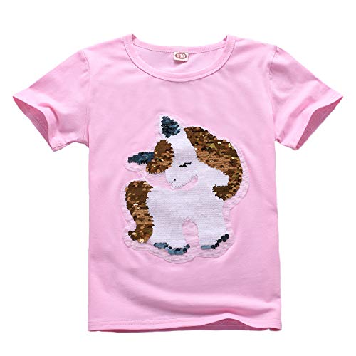 Camiseta mágica de niña con lentejuelas reversibles Unicornio