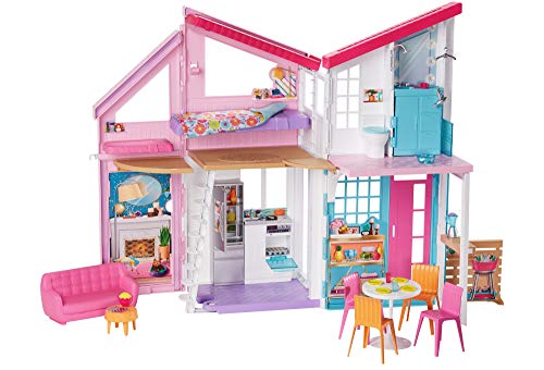 Casa de muñecas Barbie en Malibu casa de muñecas plegables estilo villa contemporánea