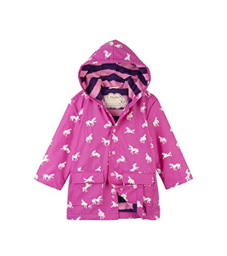 Chaqueta impermeable púrpura con unicornios para la chica Hatley