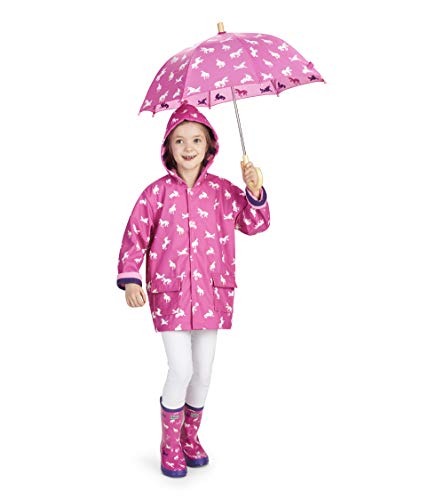 Chaqueta impermeable púrpura con unicornios para la chica Hatley