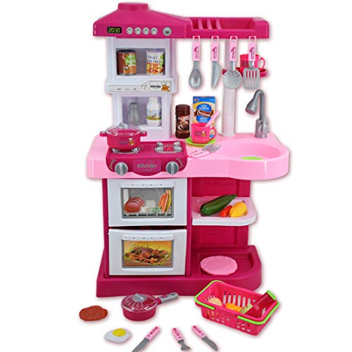 Cocina de plástico para una chica con un look moderno y femenino con muchos accesorios CAD