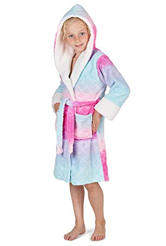 El albornoz rosa y azul de la princesa sirena con capucha CityComfort está disponible en las tallas de 5 a 14 años.