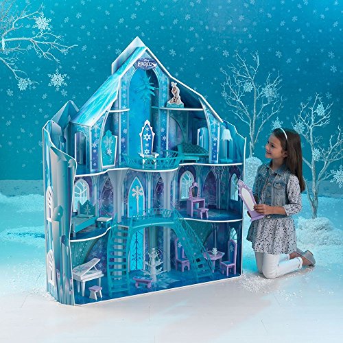 Gran casa de muñecas de la Reina de la Nieve de Kidkraft en madera azul