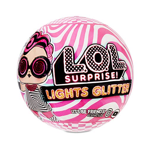 LOL brillantina Luces brillantina bola sorpresa con mini LOL brillantina muñeca en negro