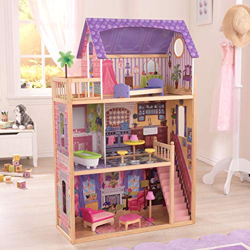 Mega Kidcraft, una casa de muñecas de madera muy femenina.