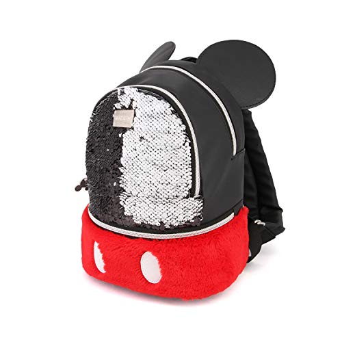 Mochila de Mickey con lentejuelas rojas y negras