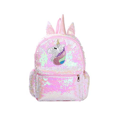 Mochila escolar con lentejuelas reversibles con unicornio