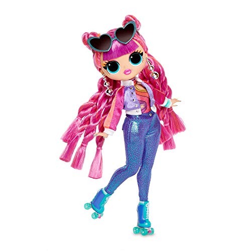 Muñeco de la serie LOL O.M.G. de coleccionista 3 Roller Chick con pelo rosa y patines.