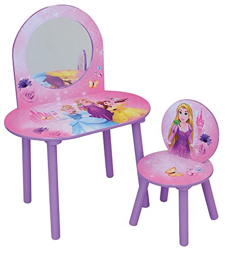 Peluquero de la Princesa Disney con una silla de paneles de madera MDF rosa y púrpura