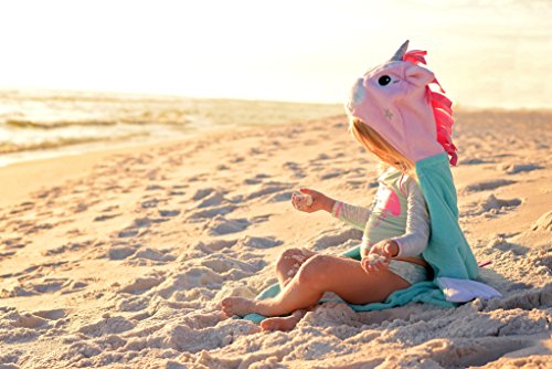 Poncho de baño de unicornio para niña