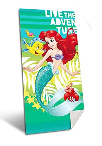 Toalla de playa Mermaid Ariel para niña a precio mini en poliéster