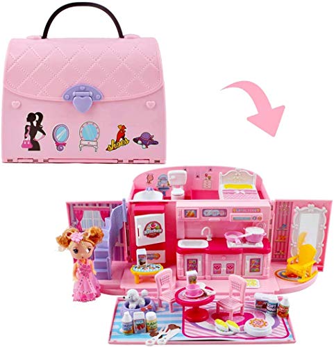 Transportable 2 en 1 AED Dollhouse con luces y sonidos