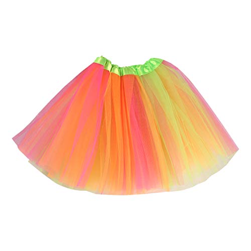 Tutu arco iris fluorescente para niña