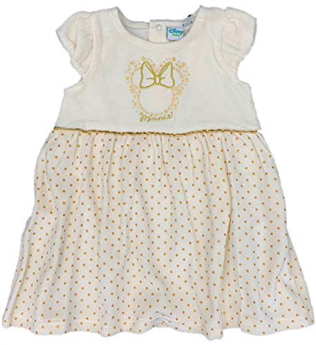 Vestido blanco y dorado de verano con Minnie