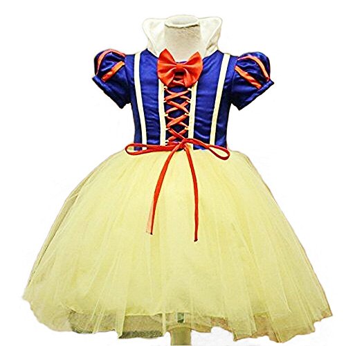 Vestido de Blancanieves con enagua de velo y corsé trenzado para niñas de 1 a 5 años.