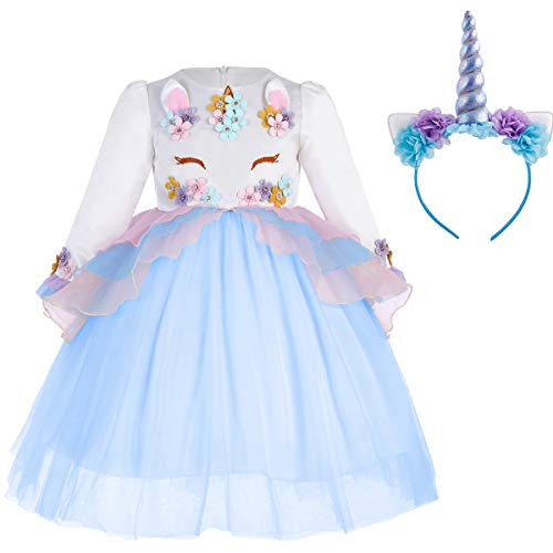 Vestido de cosplay de un unicornio azul de la princesa