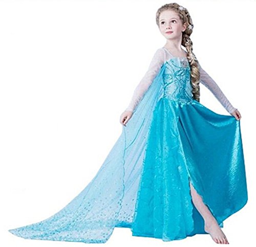 El vestido de la princesa Elsa con una larga capa de velo