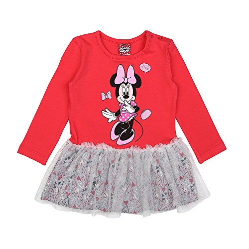 El vestido de Minnie Mouse de Disney con tutú rojo y gris para el invierno