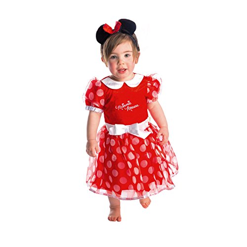 Vestido rojo de niña con velo de Minnie Mouse