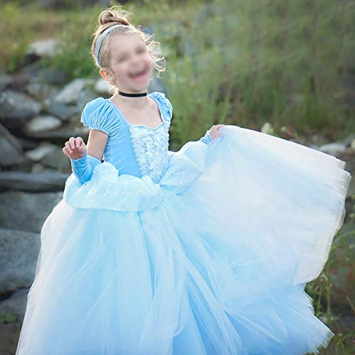 Vestido azul de princesa estilo Cenicienta para 3 a 8 años